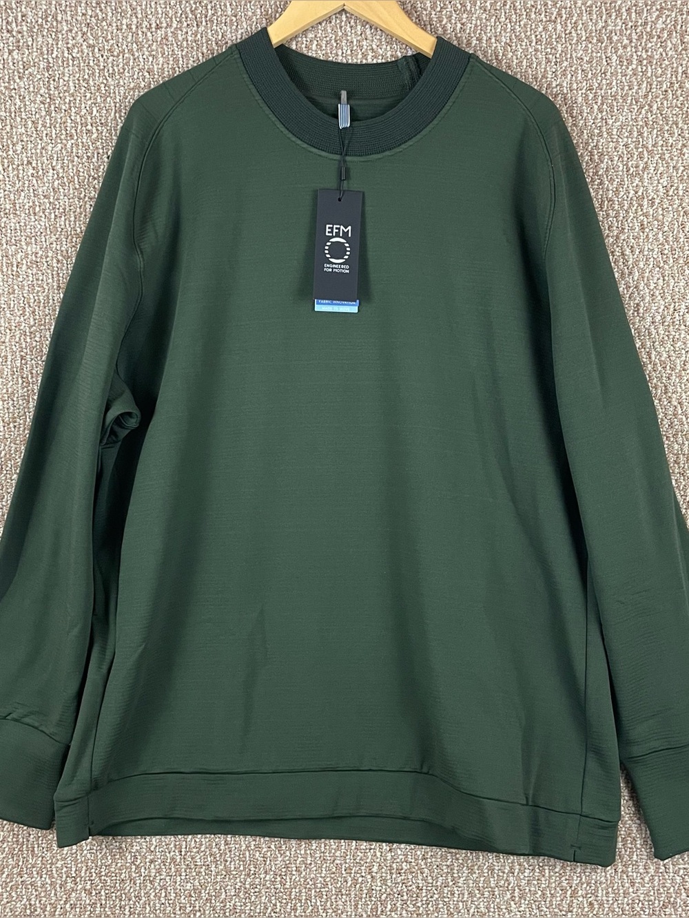 EFM Engineered For Motion Sweater Donrad Duncan Techwear Commuter Green NWT 323